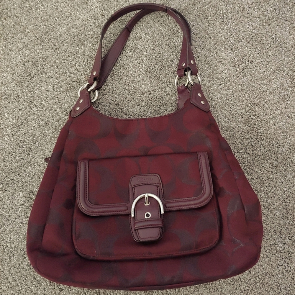 Rich Burgundy Coach Hobo Signature Series